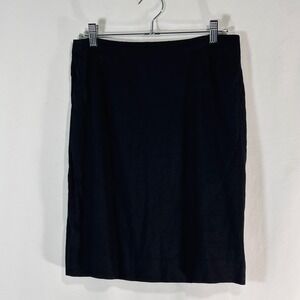 Richard Malcolm Vintage Black 100% Irish Linen Pencil Skirt Lined Size 8